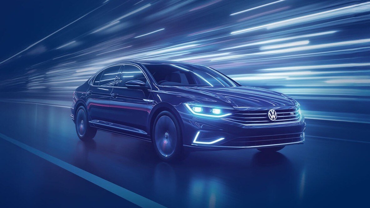 VW drives through tunnel at night