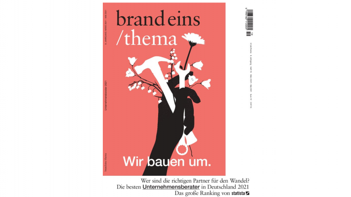 Titelbild des brand eins Magazins. Titel: Wir bauen um